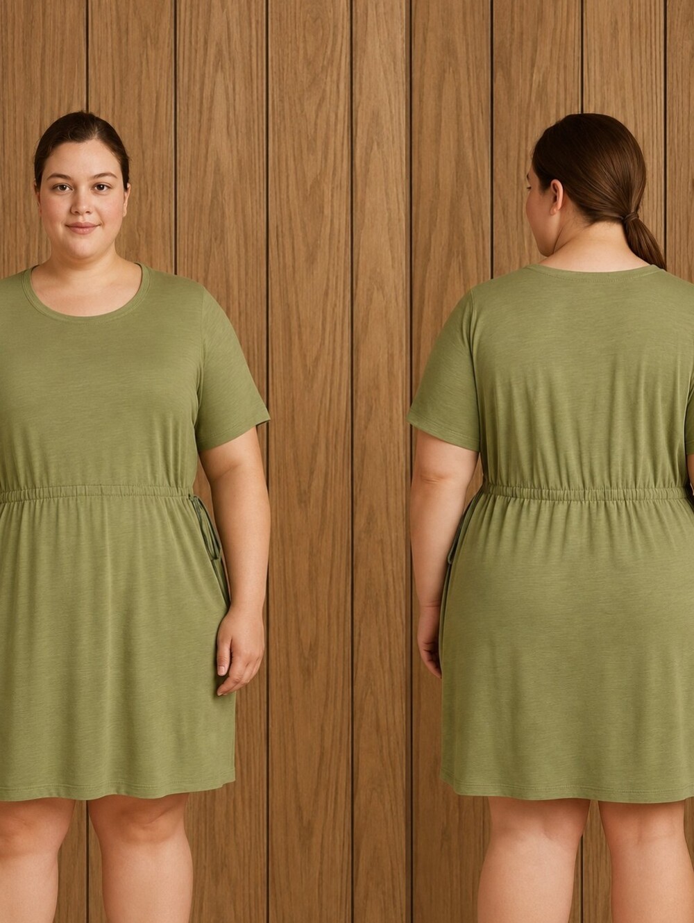 Old Navy Olive Green Cinched Waist Short Sleeve Dress Women’s XL NEW